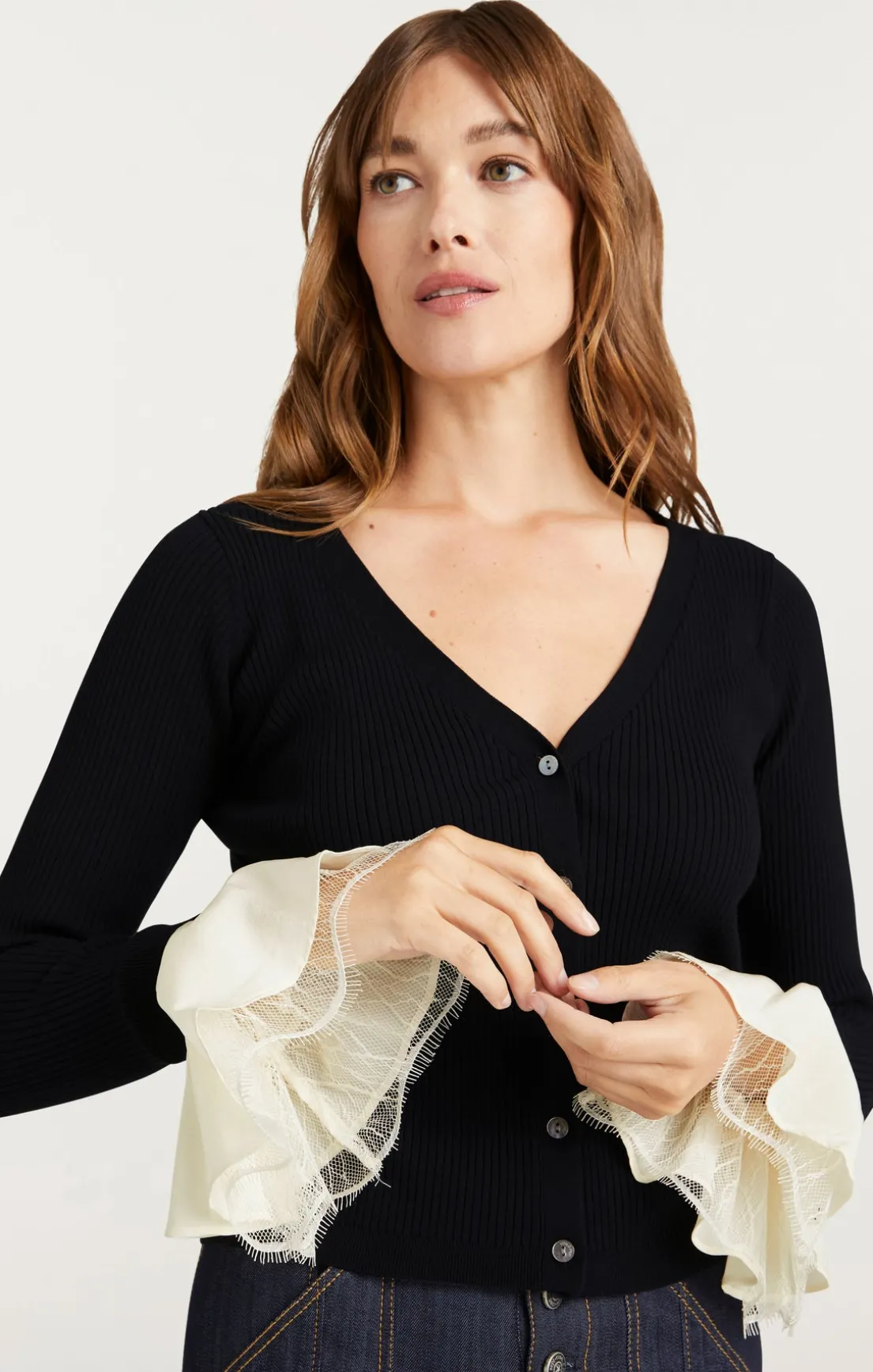 Bernadette Prestyled Ribbed Cardigan