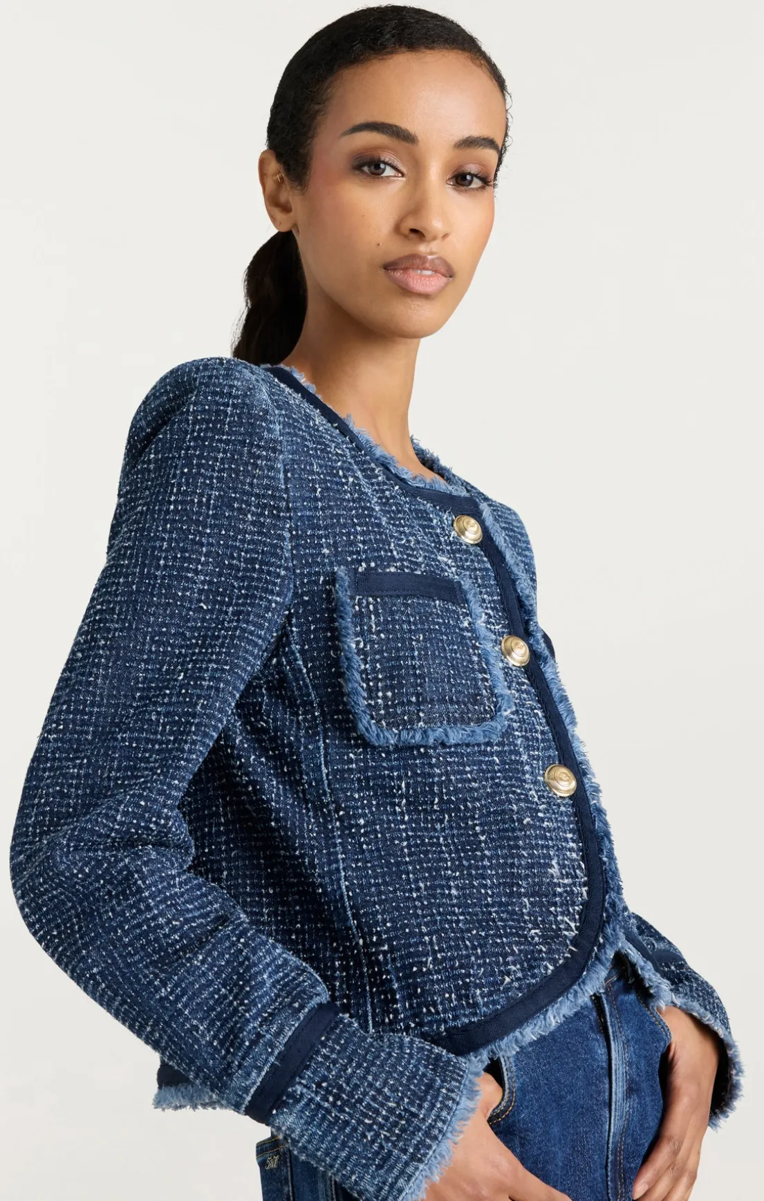 Boucle Denim Zanda Jacket