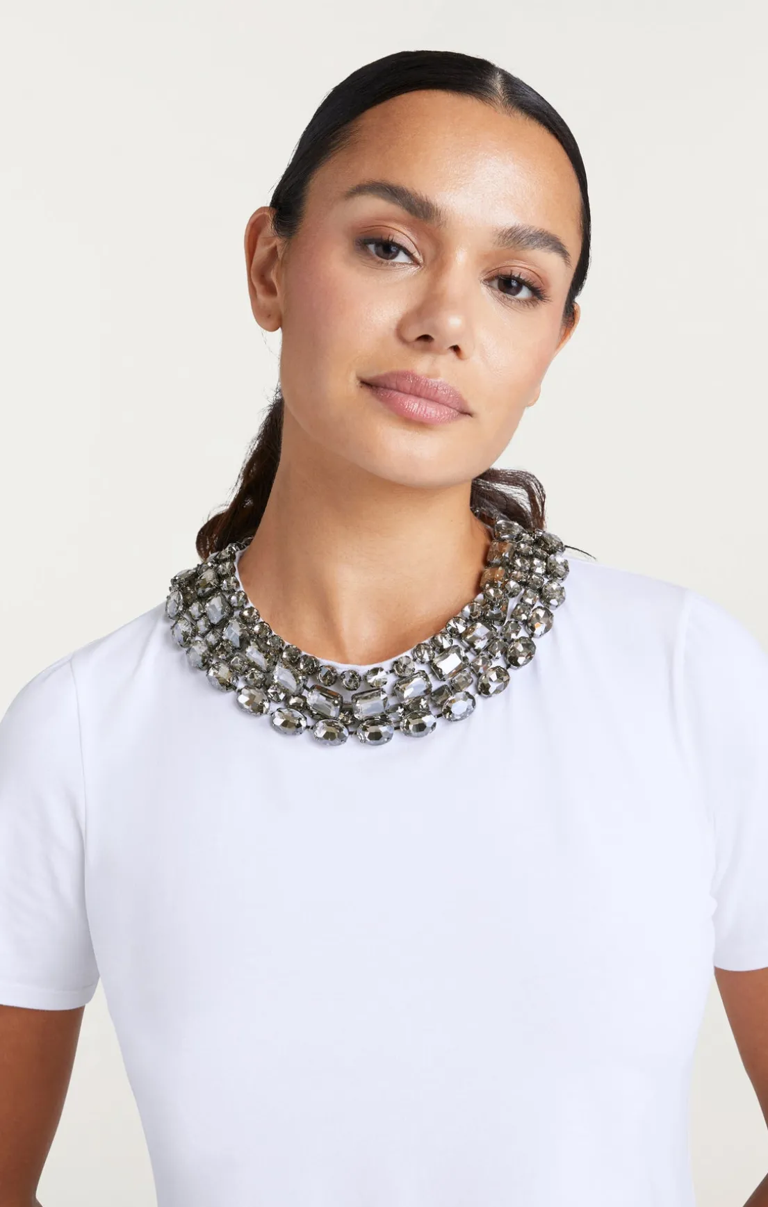 Chunky Necklace Shrunken Tee