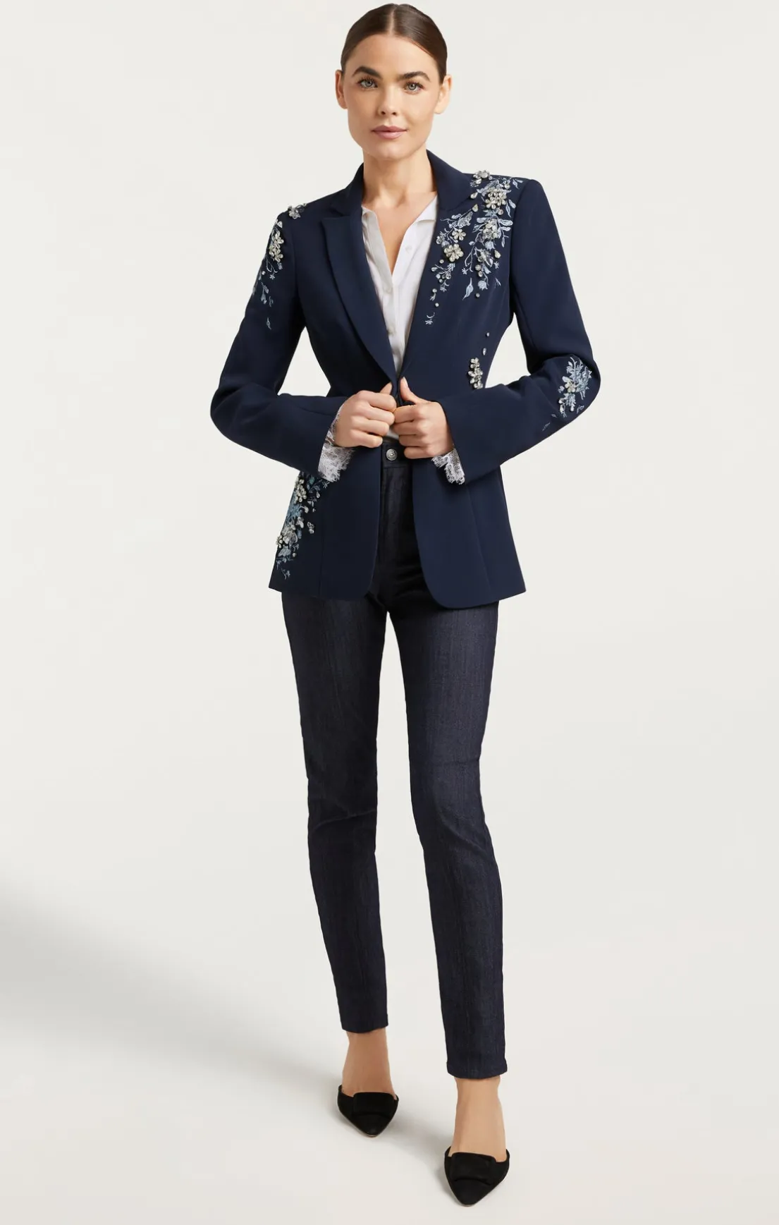 Coastal Floral Embellished Cheyenne Blazer