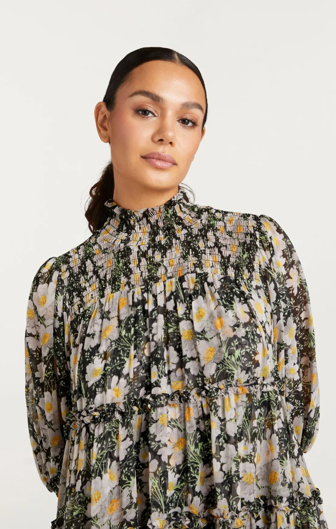 Cosmo Flowers Olive Dress
