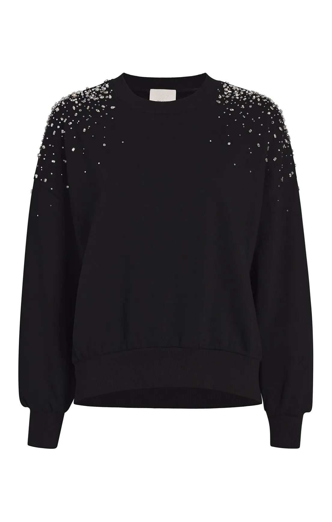 Crackle Rhinestone Embellished Brandy Pullover