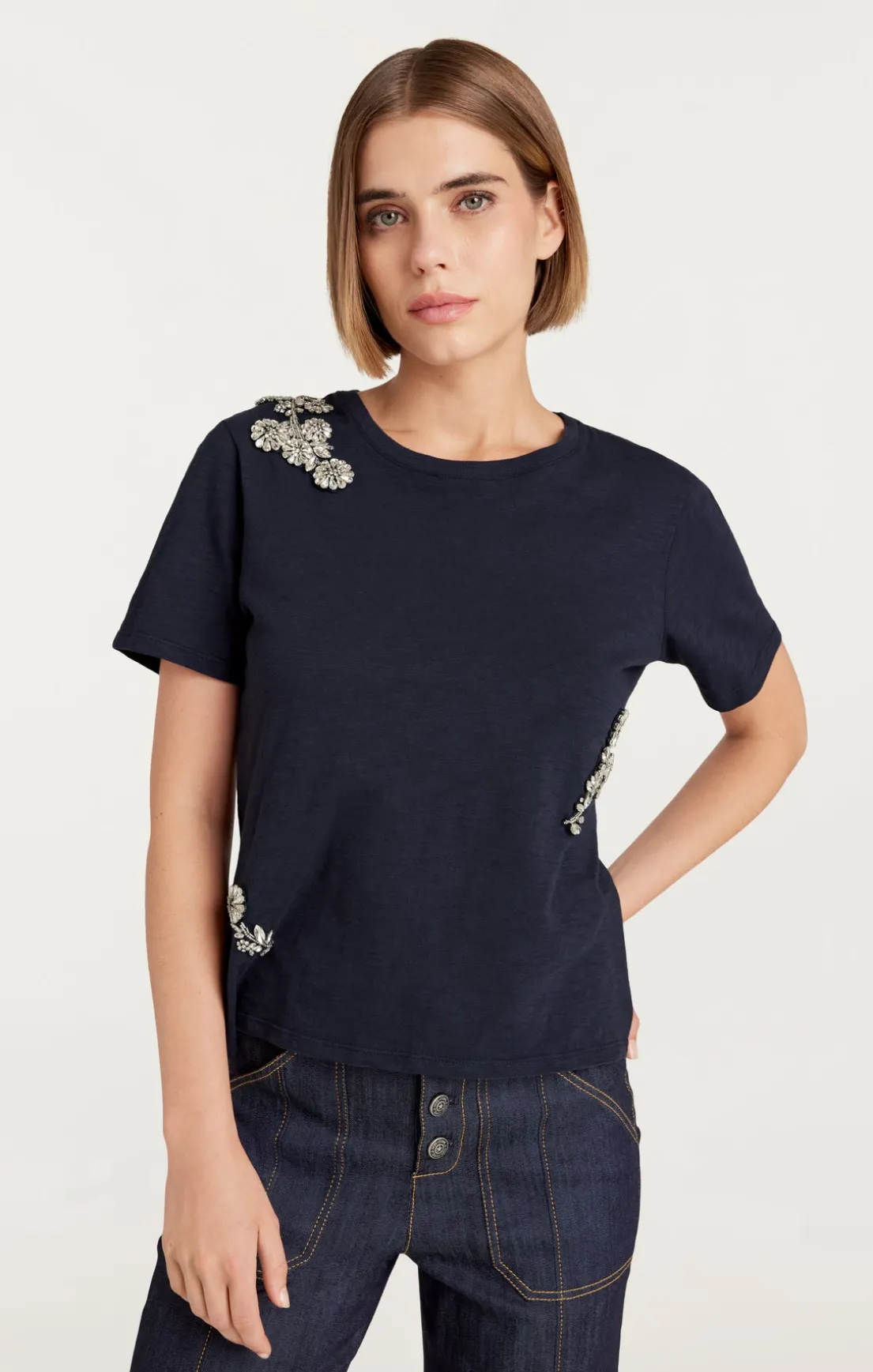 Crystal Chrysanthemum Shrunken Tee