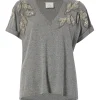 Crystal Floral Vneck Bree Tee