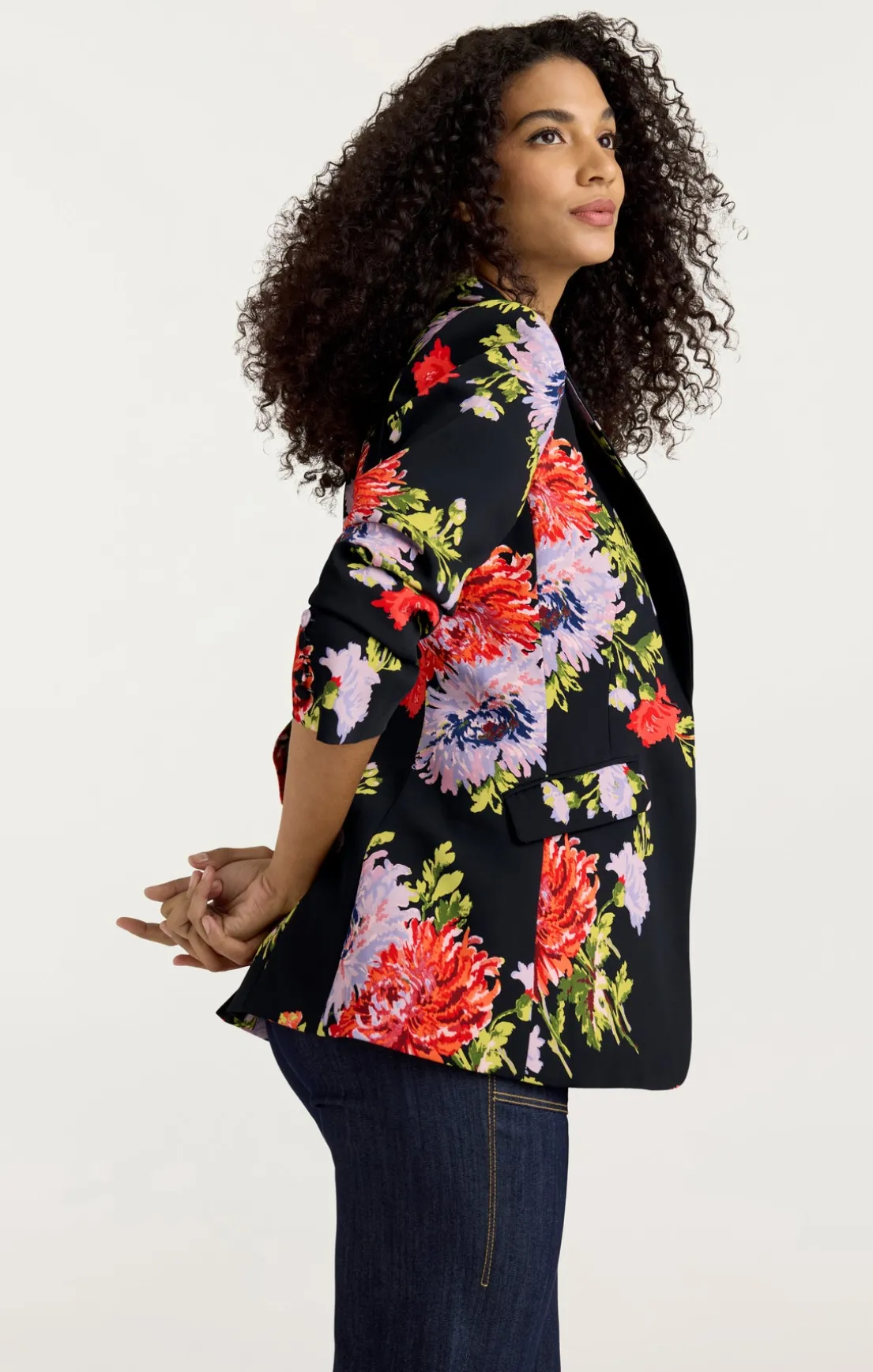 Dark Chrysanthemum Scrunched Cheyenne Blazer