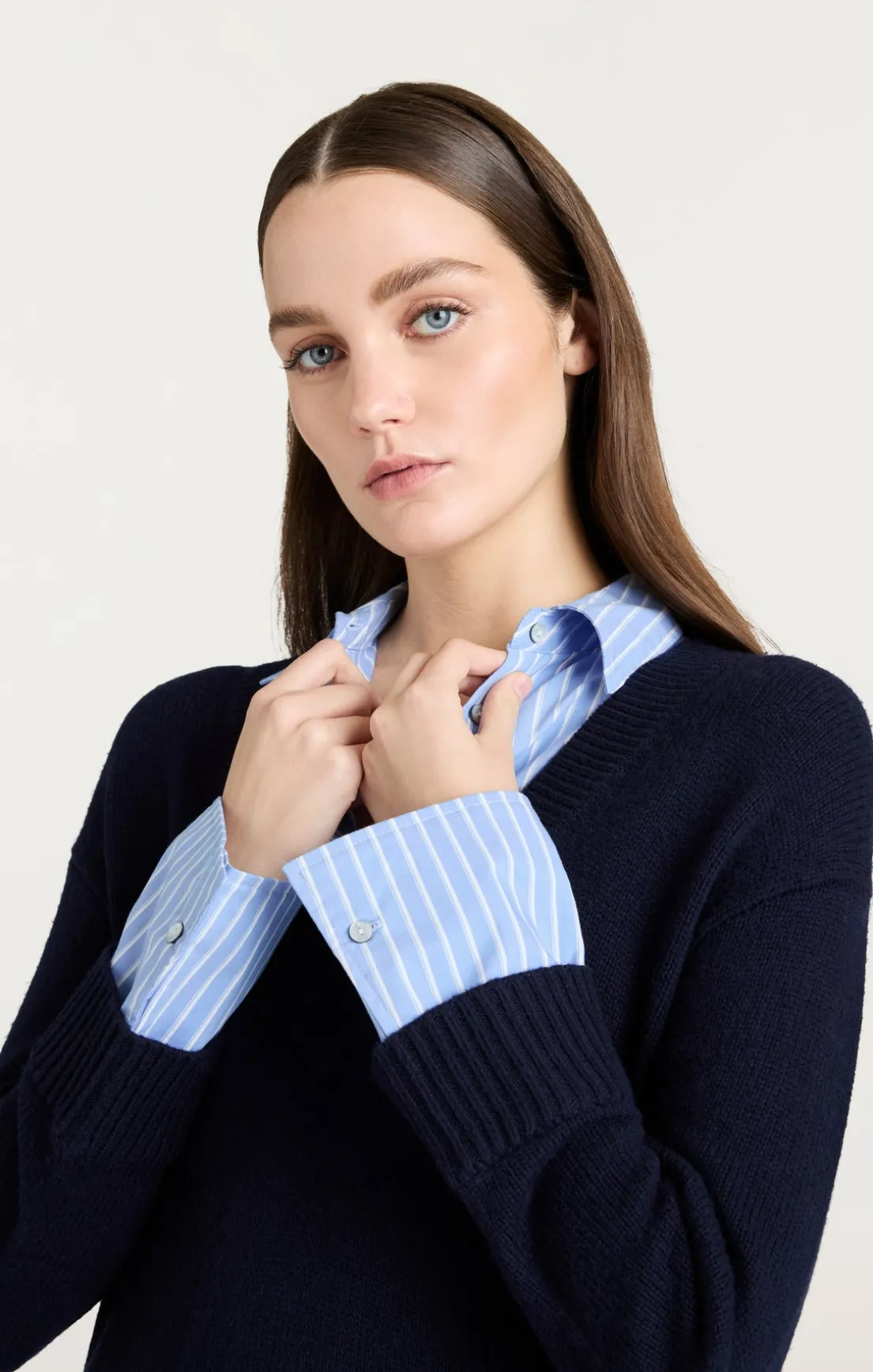 Deep V Remie Stripe Santina Dress