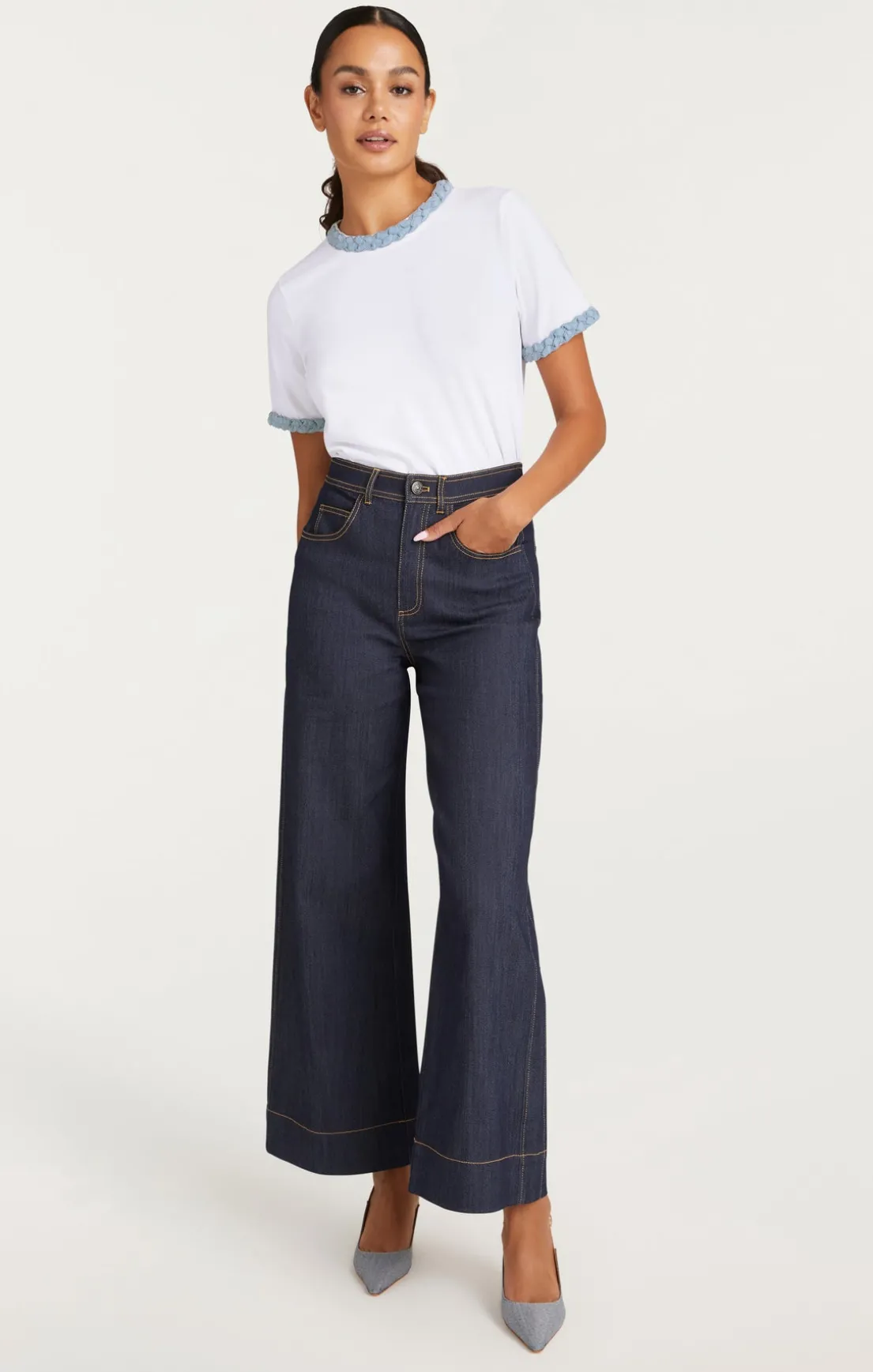 Denim Braided Tee