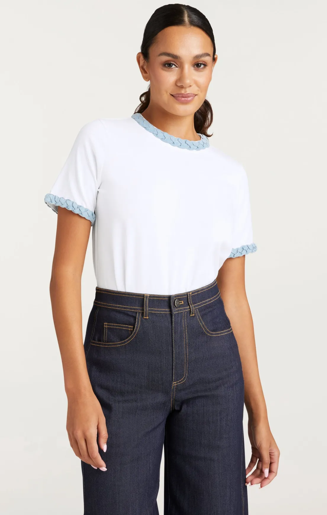Denim Braided Tee