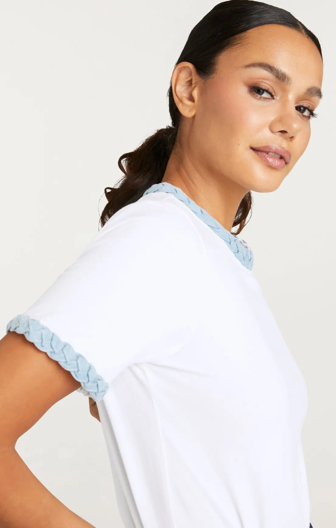 Denim Braided Tee