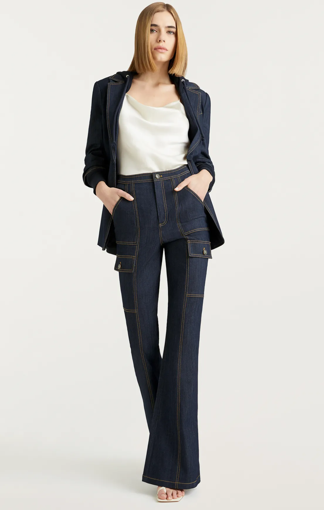 Denim Hooded Khloe Blazer
