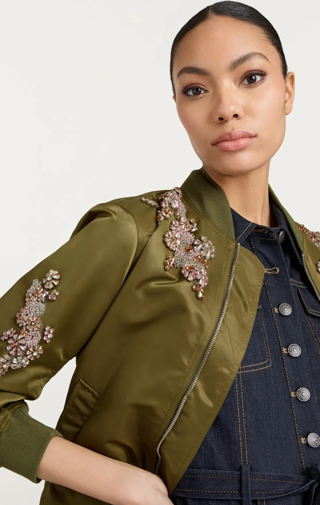 Diamond Daisies Embellished Talulla Bomber