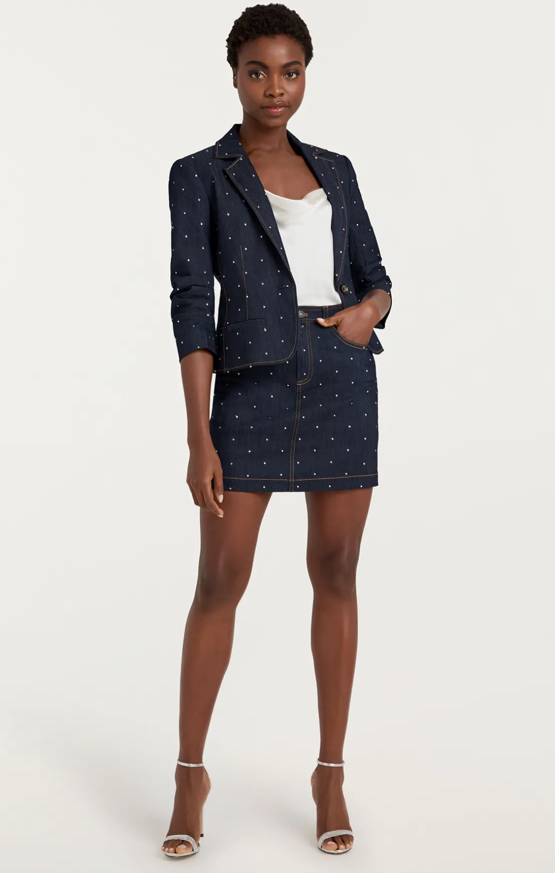 Ditsy Rhinestone Le Petit Khloe Blazer