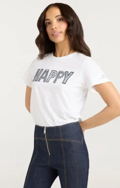 Embroidered Happy Tee
