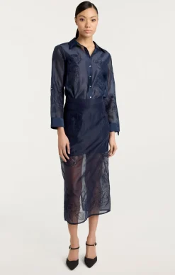 Embroidered Organza Luna Top