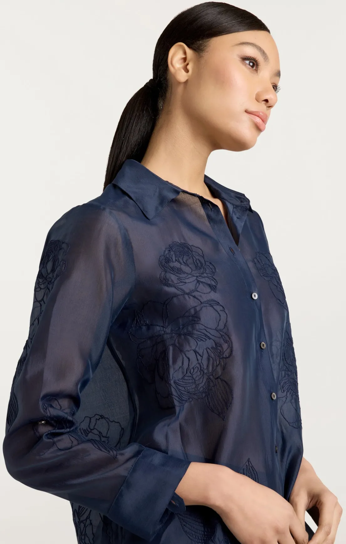 Embroidered Organza Luna Top