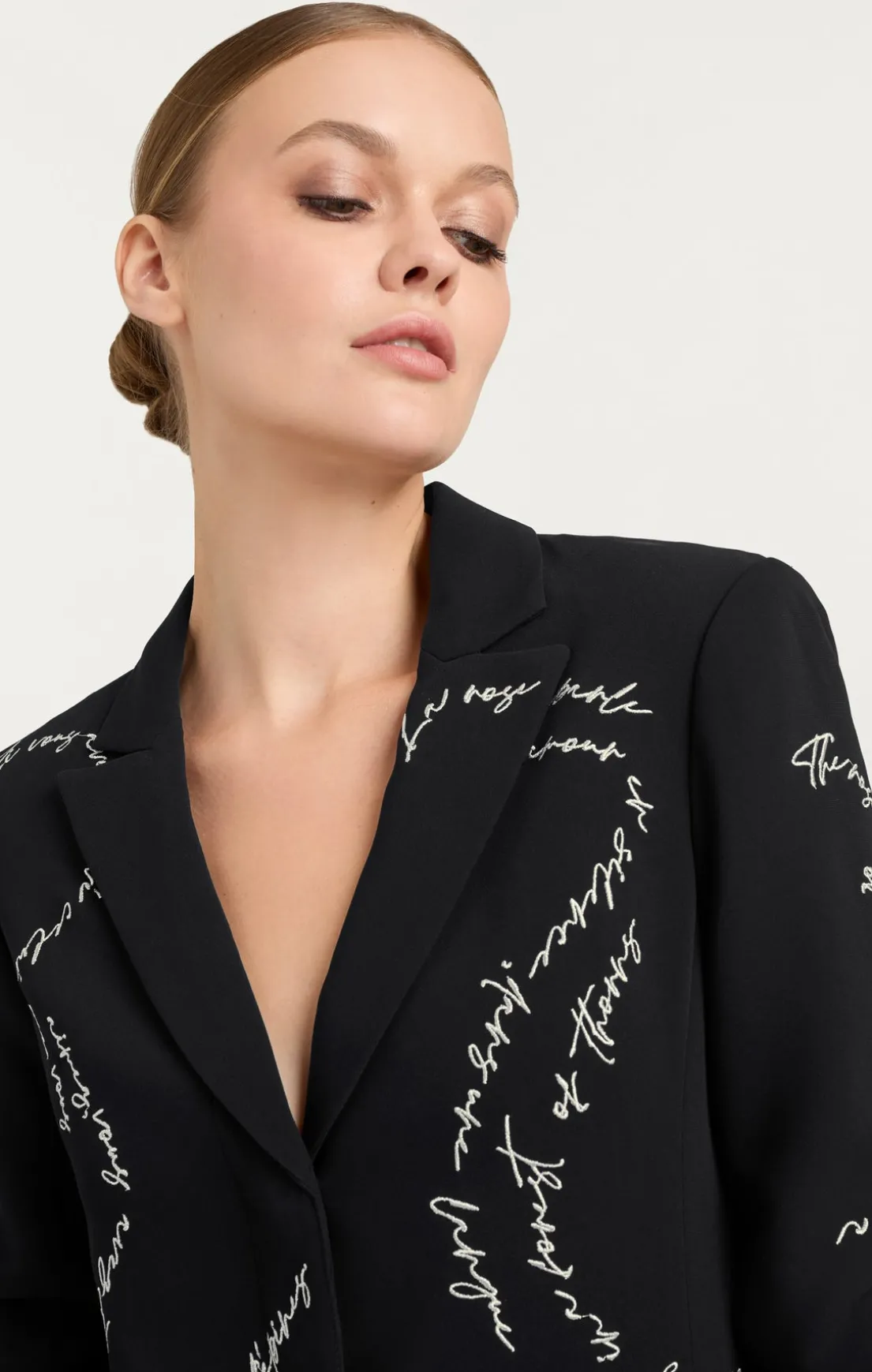 Feather And Script Embellished Joel Dress