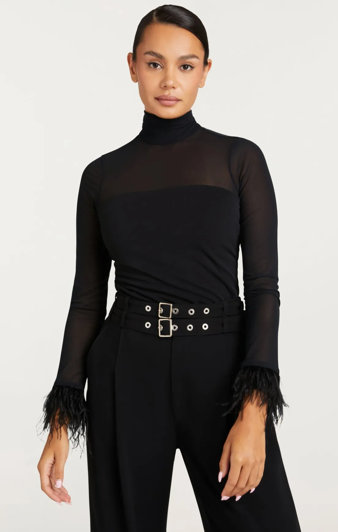 Feather Trim Shantel Top