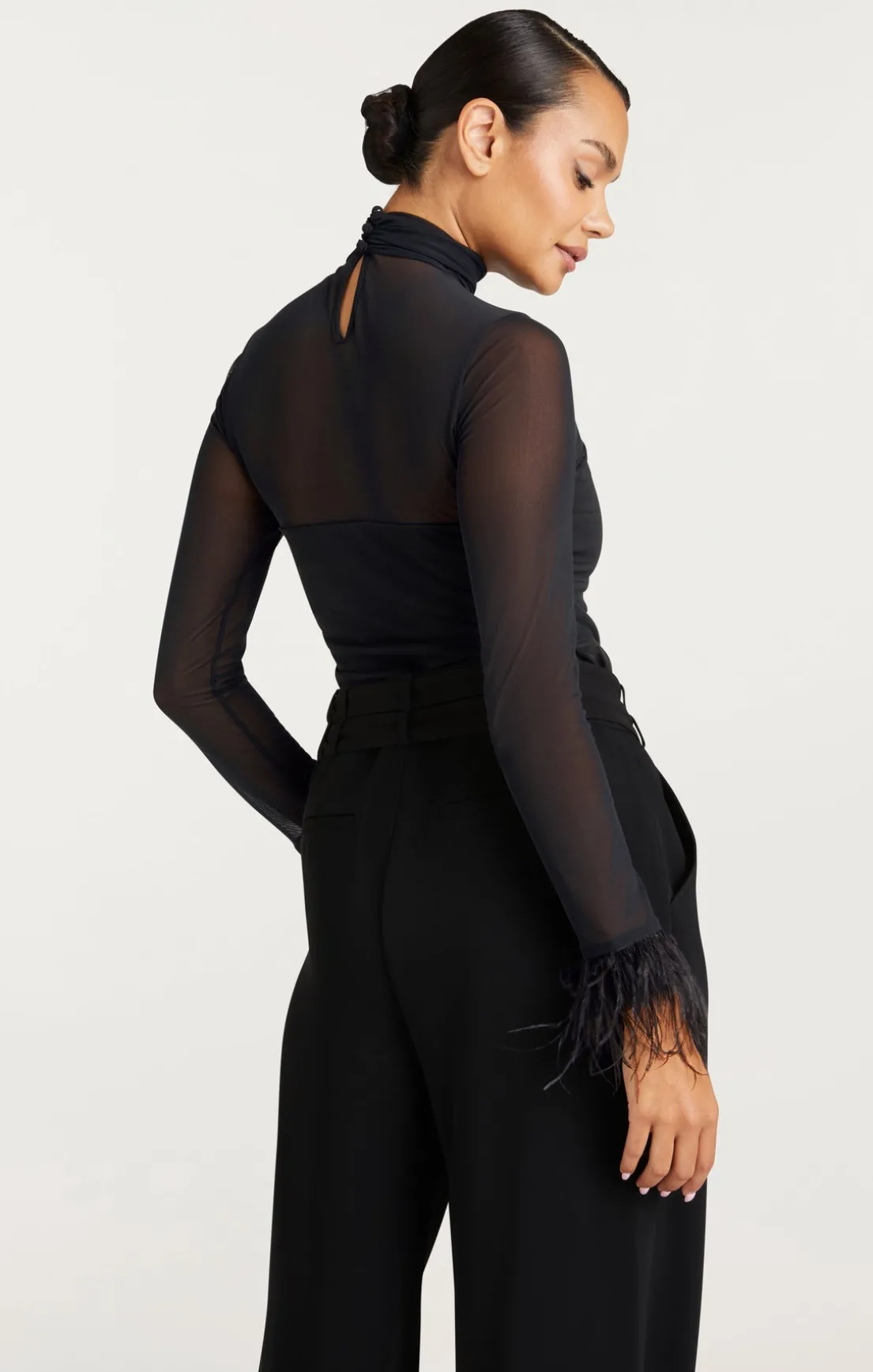 Feather Trim Shantel Top