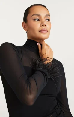 Feather Trim Shantel Top