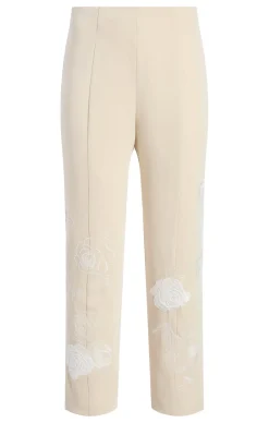 Floating Roses Embellished Cropped Brianne Pant