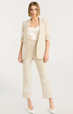 Floating Roses Embellished Cropped Brianne Pant