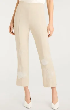 Floating Roses Embellished Cropped Brianne Pant