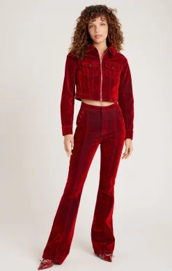 Flocked Denim Suzette Pant