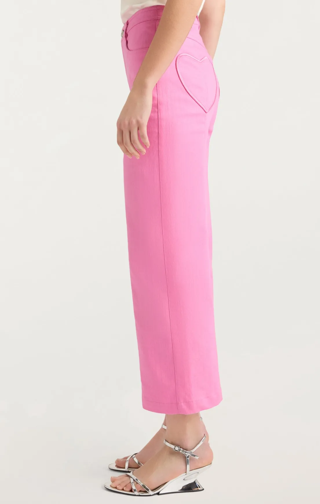 Heart Embroidery Cropped Verona Pant