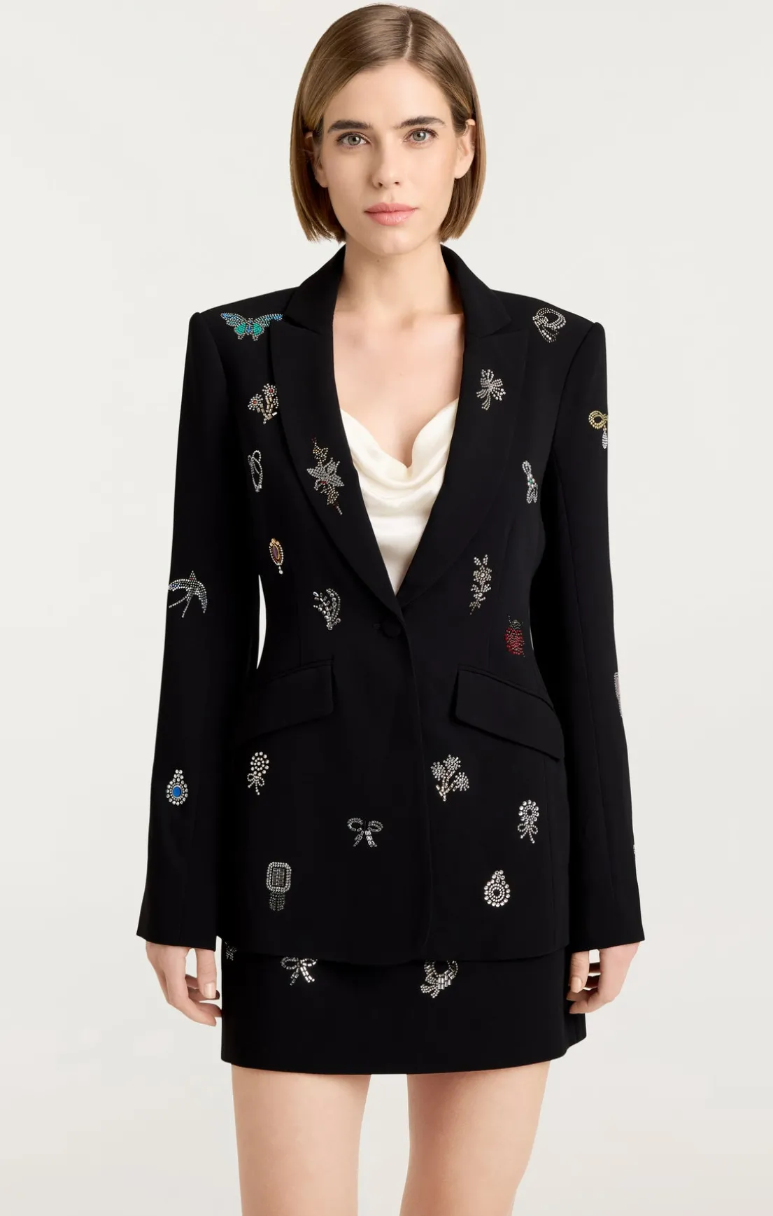Heatset Brooches Embellished Cheyenne Blazer
