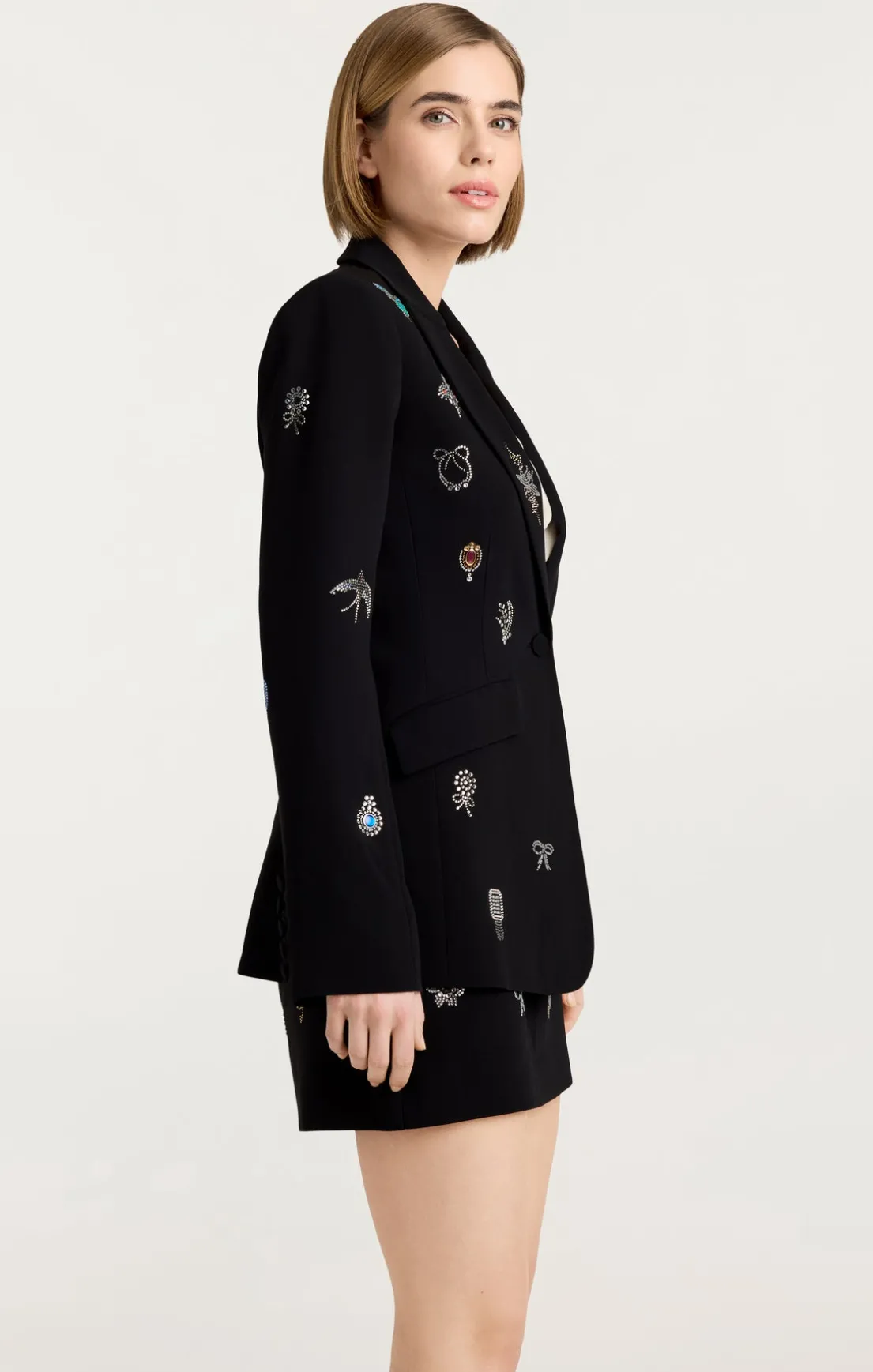 Heatset Brooches Embellished Cheyenne Blazer