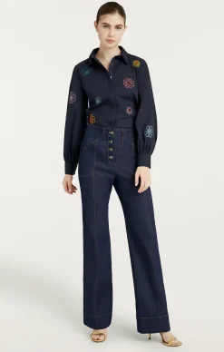 Heatset Daisy Embellished Kandice Top
