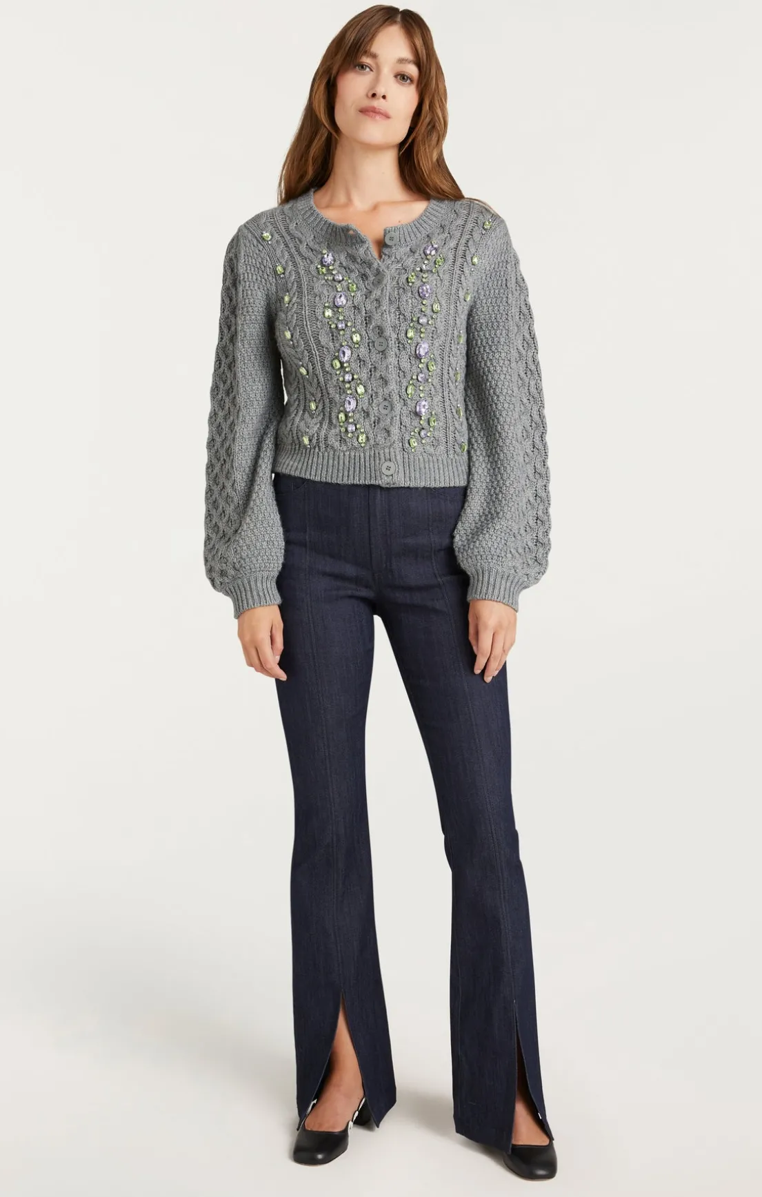 Joelle Embellished Cable Cardigan
