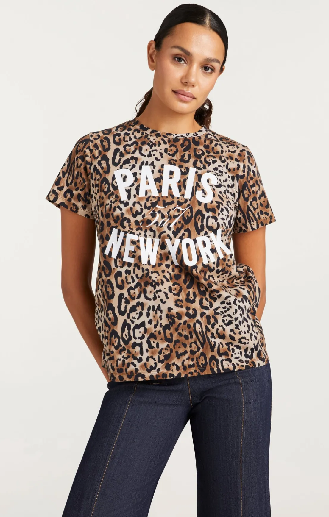 Leopard Paris NY Tee