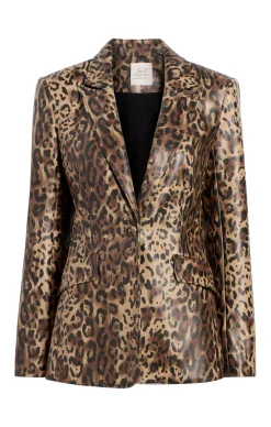 Leopard Vegan Leather Cheyenne Blazer