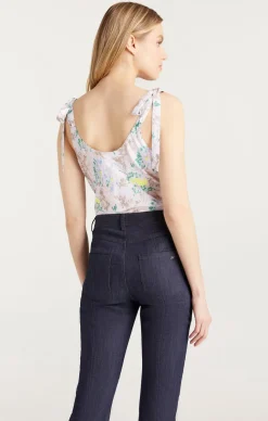 Light Washed Floral Tied Marta Cami