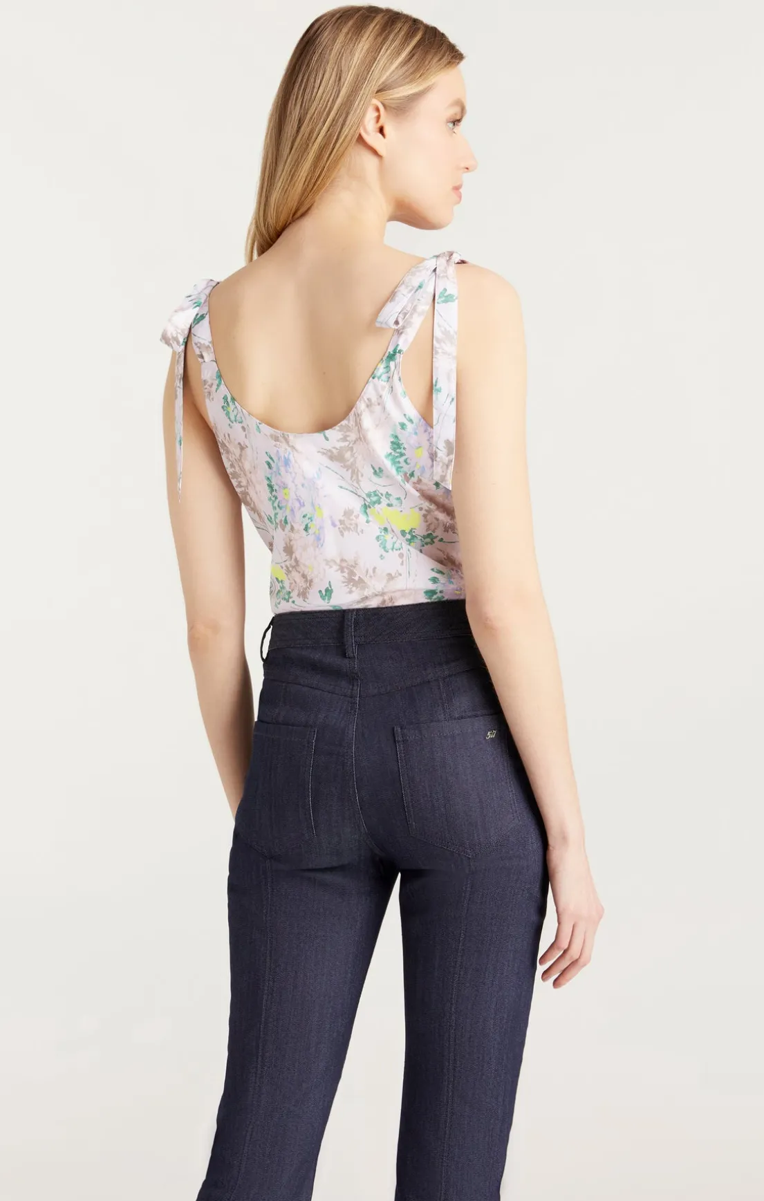Light Washed Floral Tied Marta Cami