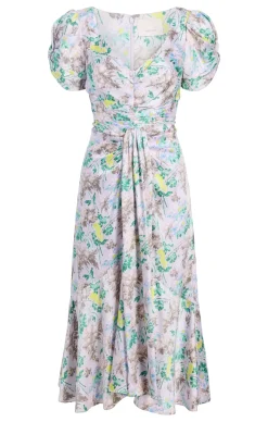 Light Washed Floral Walker Dress
