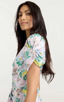 Light Washed Floral Walker Dress