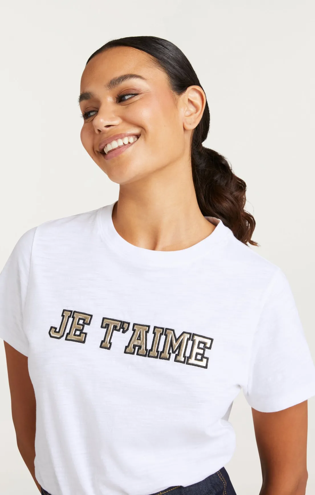 Metallic Leather Je T'aime Tee
