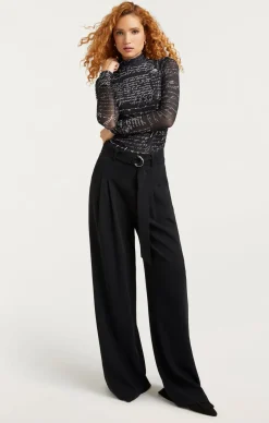 Mon Amour Shirred Mesh Turtleneck