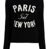 Paris New York Graphic Crewneck Pullover