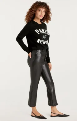 Paris New York Graphic Crewneck Pullover