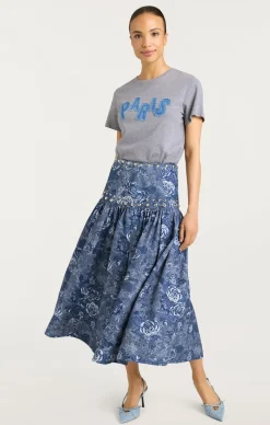 Patched Denim Paris Tee