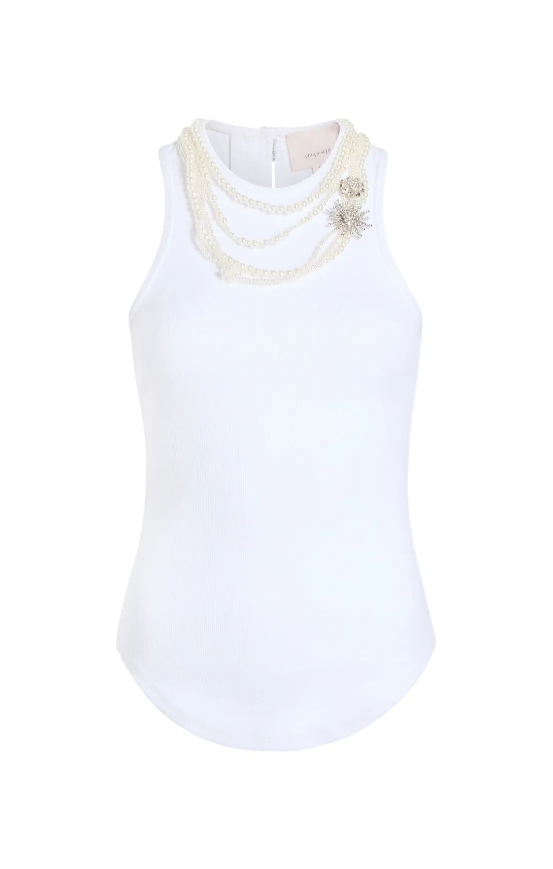 Pearl Chain Embellished Lizzie Tank