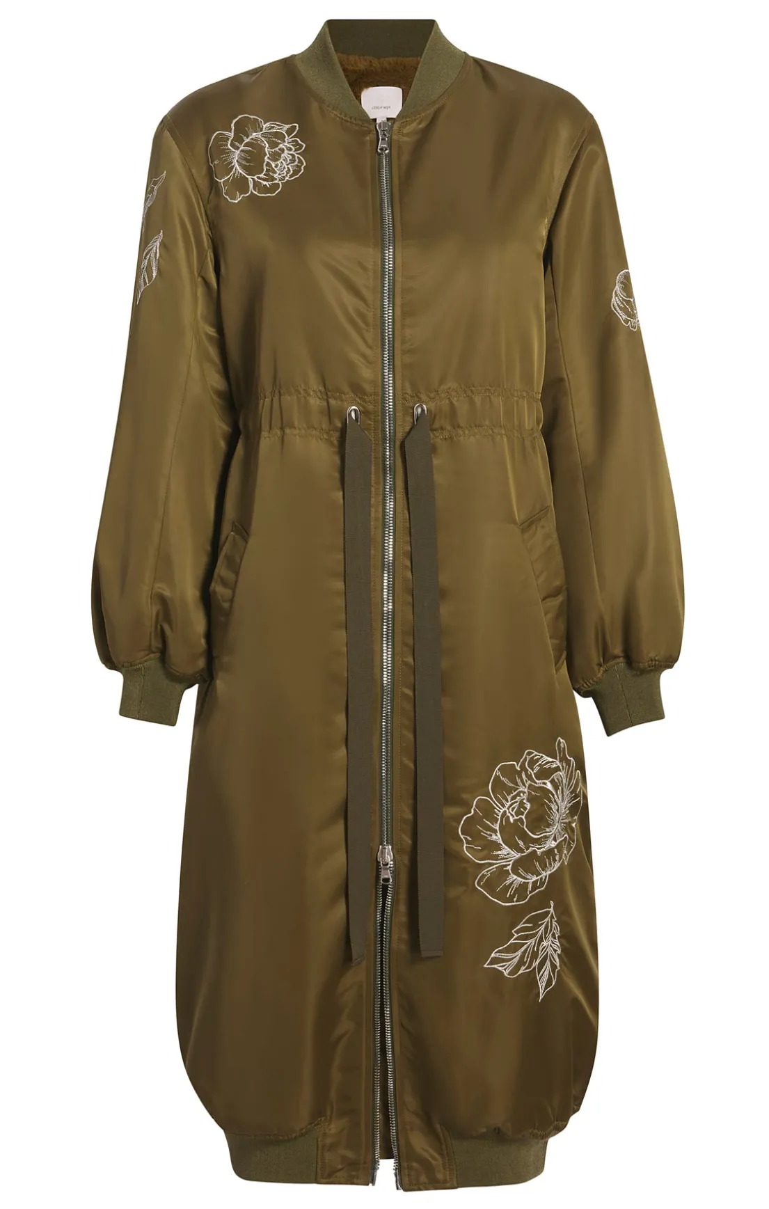 Peony Embroidered Long Pauline Coat