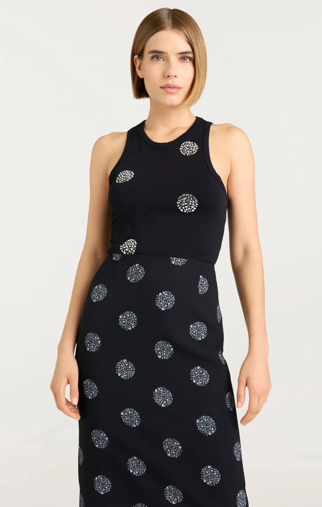 Polka Dot Embellished Lizzie Tank