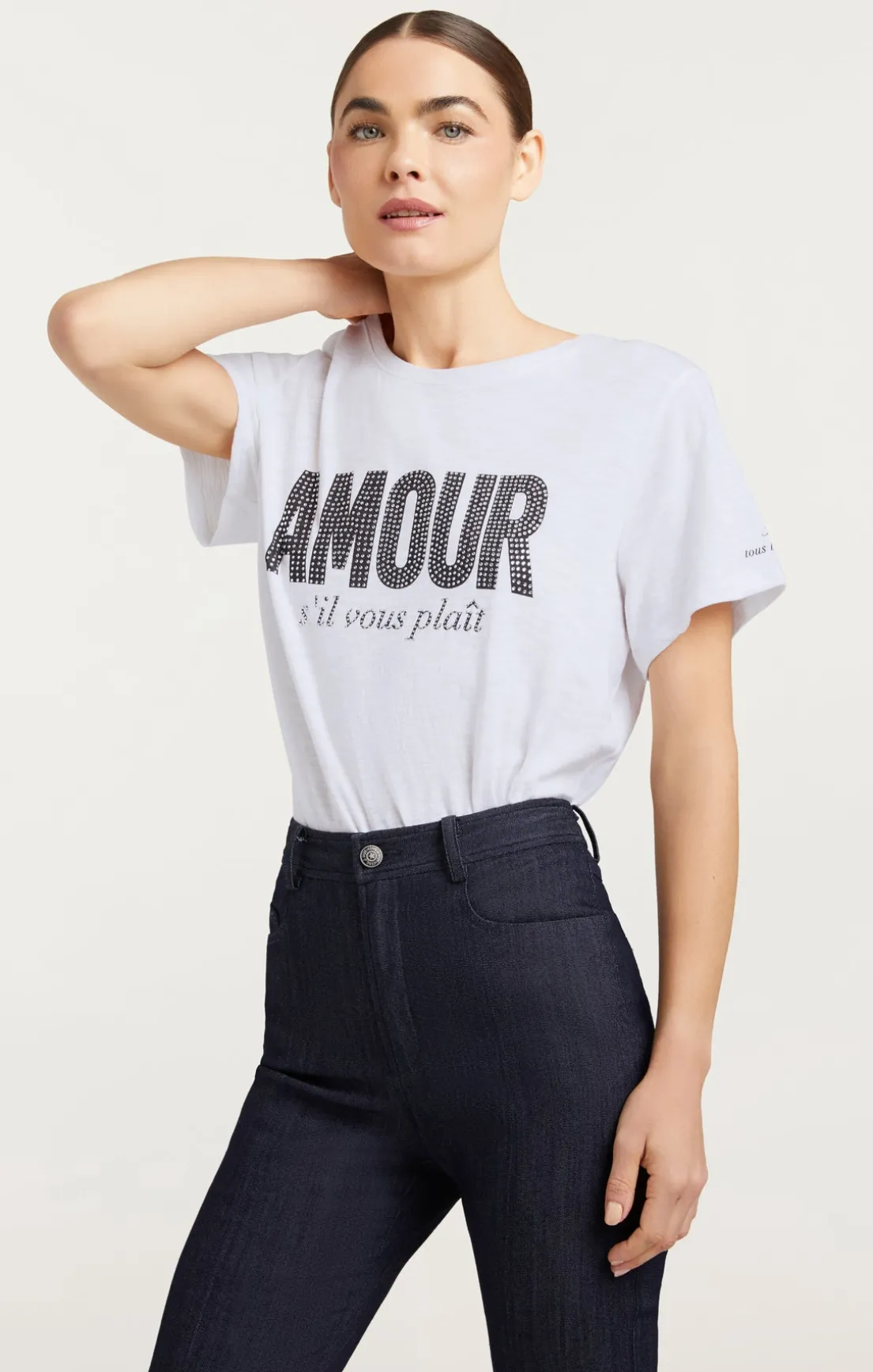 Rhinestone Amour Sil Vous Plait Tee