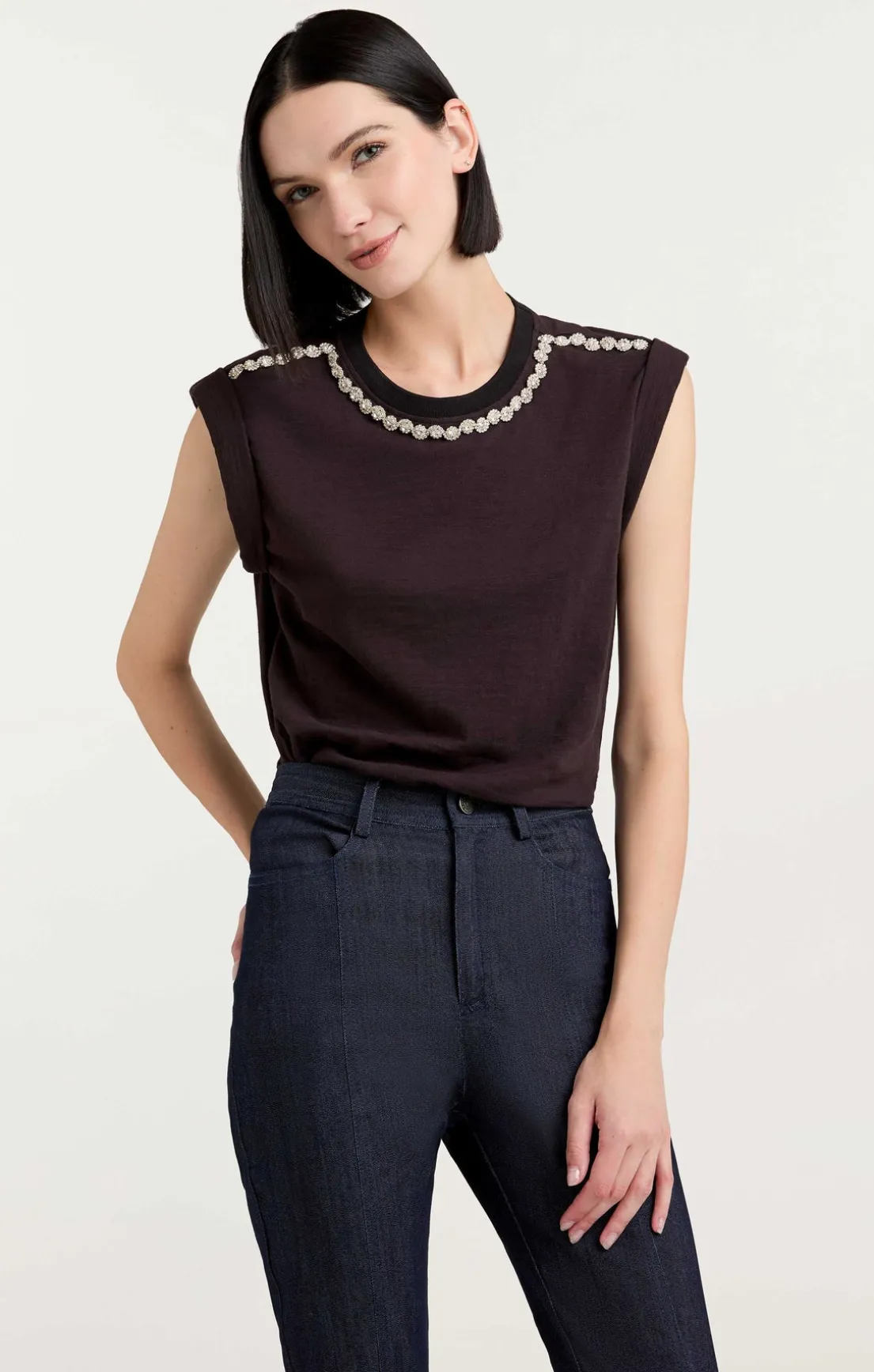 Rhinestone Border Bella Tee