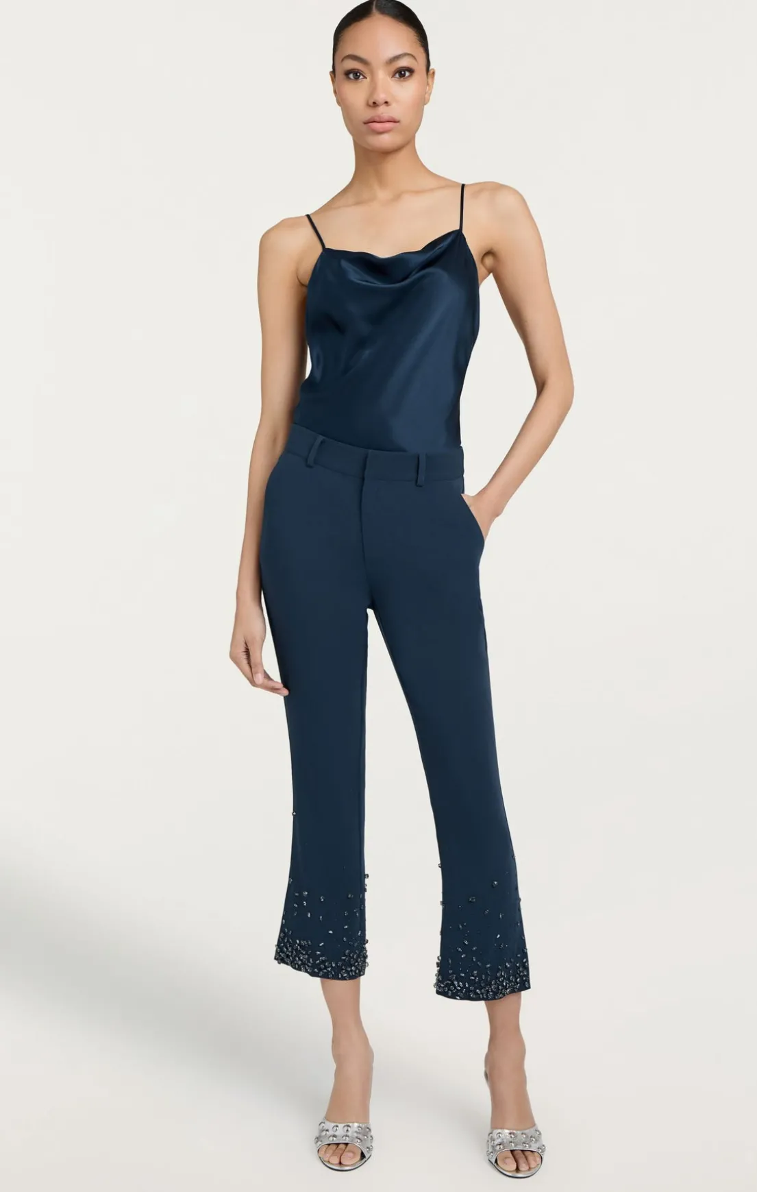 Rhinestone Crackle Cropped Kerry Pant