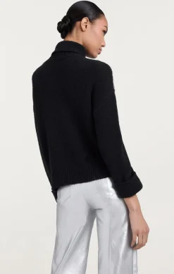 Rhinestone Crackle Embellished Alani Turtleneck